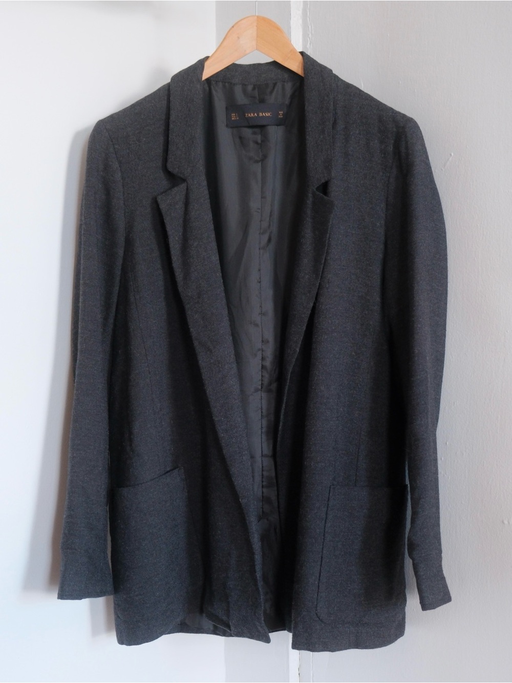 Zara Dark Gray Long Blazer